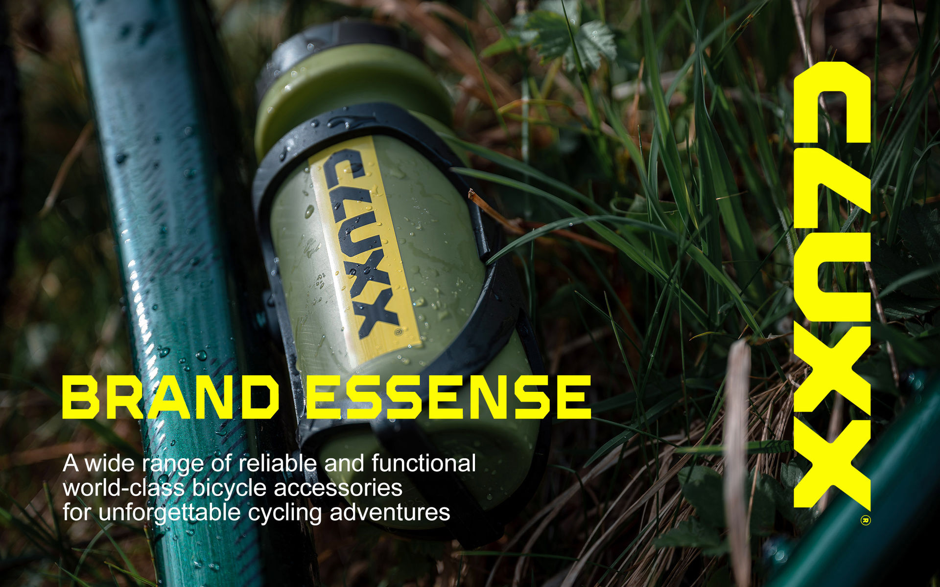 CLUXX brand elements — yellow and swamp green color palette application