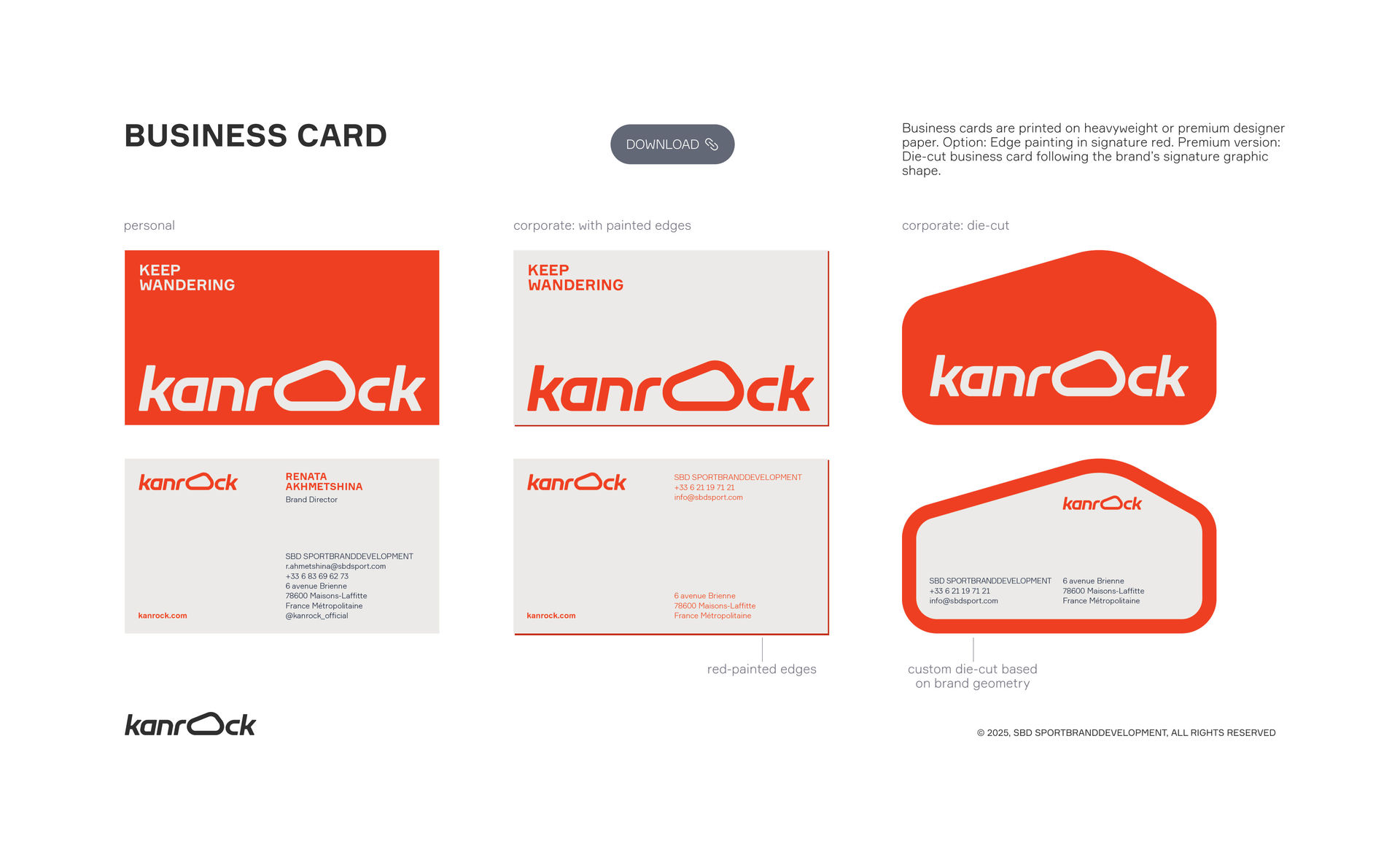 Kanrock brand application — packaging, retail, digital and print guidelines