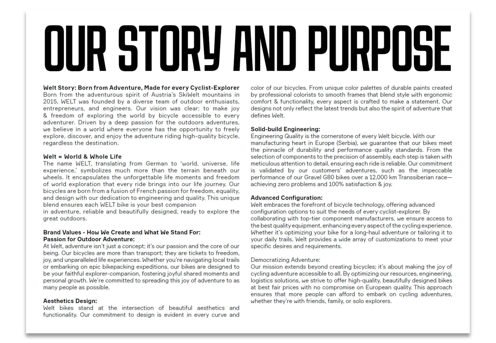 WELT typography and brand typography guidelines
